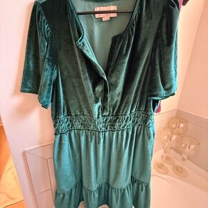 Green Velvet Dress